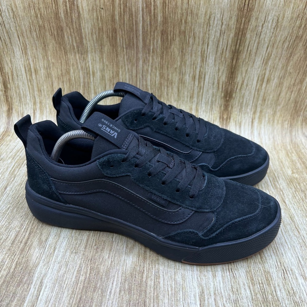 Vans Range EXP Sneakers Men's Size 10 Black Suede Canvas Low Top Shoes